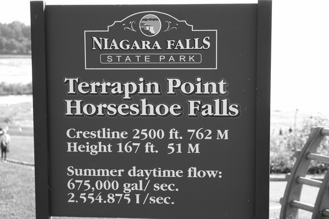 Водопад Подкова (HorseShoe Falls) - табличка.